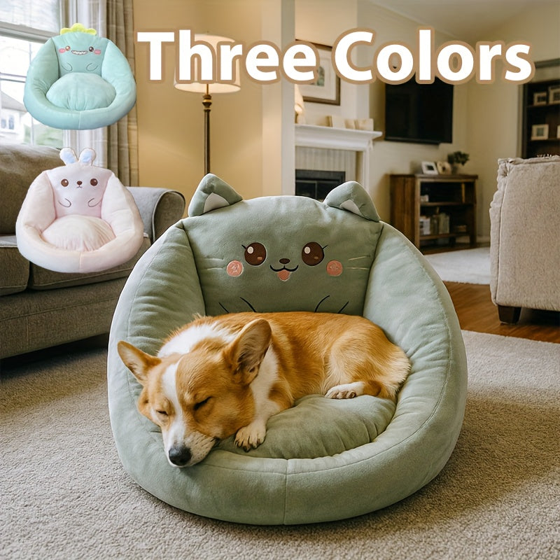 Dog Sofa - Pet Couch with Soft Polyester Fiber Padding, Easy Assembly, for Small/Medium/Large Dogs - Ideal for Living Room, Bedroom, Balcony - Pet Furniture for Puppies & Adult Dogs, Cozy Pet Seat, Easyclean Material, Round Dog Bed, Highquality Padding,