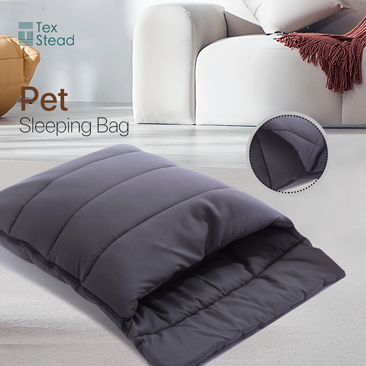 Durable Polyester Cozy Pet Cave Bed - Washable Sleep Sack for Small Dogs & Cats - Indoor Pets