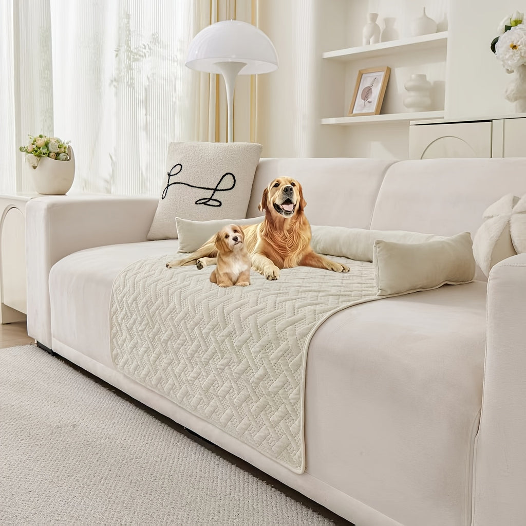 1pc Plush Pet Bed with Pillow - Soft Warm Sofa Cushion, Machine Washable Dog & Cat Bed, Non-Slip Bottom, Multiple Sizes (Small, Medium, Large Dogs) - Cozy Bed for Living Room, Bedroom, Training - Ideal Gift for Pet Owners, Petfriendly Home Decor,