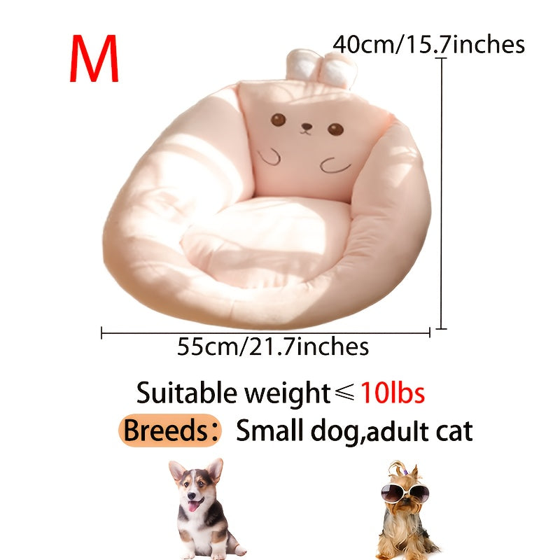 Dog Sofa - Pet Couch with Soft Polyester Fiber Padding, Easy Assembly, for Small/Medium/Large Dogs - Ideal for Living Room, Bedroom, Balcony - Pet Furniture for Puppies & Adult Dogs, Cozy Pet Seat, Easyclean Material, Round Dog Bed, Highquality Padding,