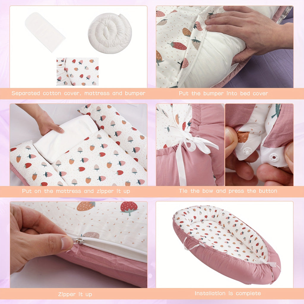 [Soft Portable Pet Bed] Soft, Lightweight & Comfortable Portable Pet Bed - Detachable & Washable, Breathable Mattress with Cute Cartoon Design, Travel-Friendly for Dogs & Cats, Home & On-the-Go Use, Petfriendly Bed, Playful Bedding, Plush Fabric