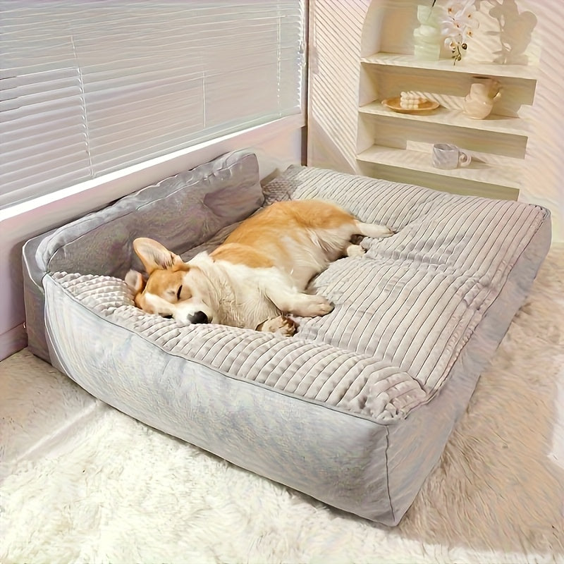 Suitable for 24 Dog Breeds, Extra Large Dog Bed: Universal Support for Medium and Large Dogs, Luxury Pet Sofa with Removable Washable Bottom, High-Density Soft Filling, Suitable for Dogs from 15 to 110.23 lbs, All-Season Use