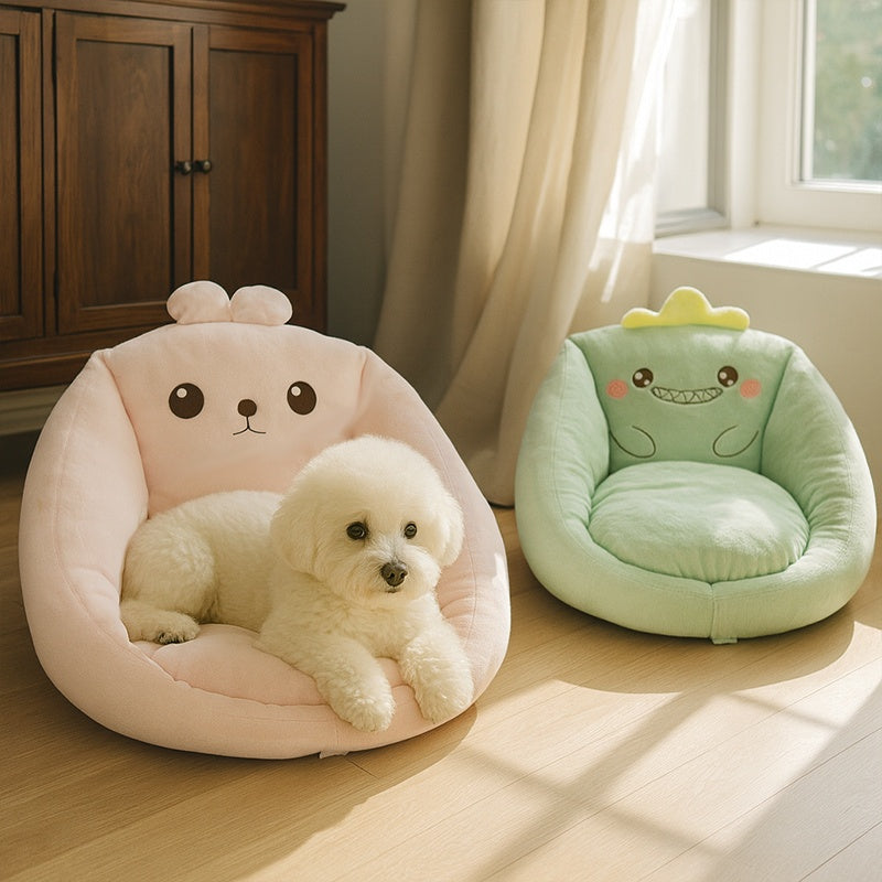 Dog Sofa - Pet Couch with Soft Polyester Fiber Padding, Easy Assembly, for Small/Medium/Large Dogs - Ideal for Living Room, Bedroom, Balcony - Pet Furniture for Puppies & Adult Dogs, Cozy Pet Seat, Easyclean Material, Round Dog Bed, Highquality Padding,