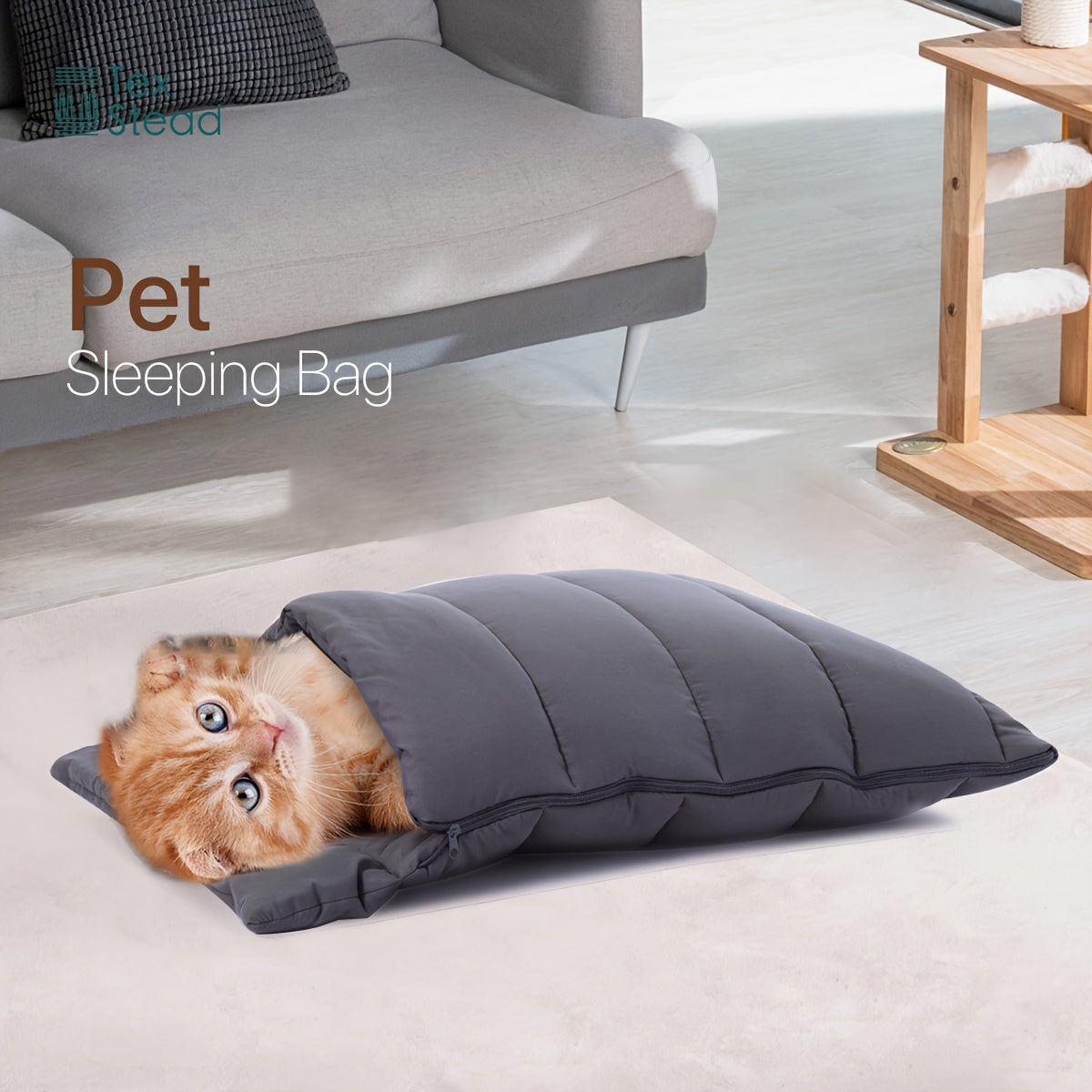 Durable Polyester Cozy Pet Cave Bed - Washable Sleep Sack for Small Dogs & Cats - Indoor Pets
