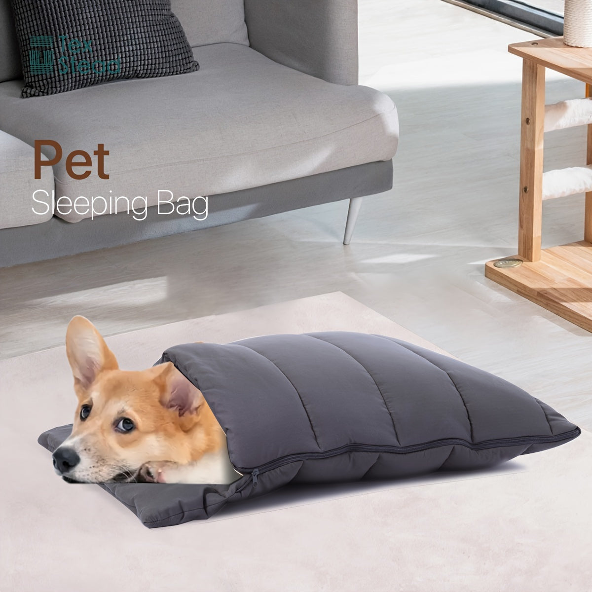 Durable Polyester Cozy Pet Cave Bed - Washable Sleep Sack for Small Dogs & Cats - Indoor Pets